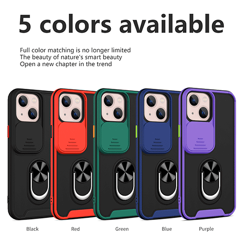 リングホルダー付きスライドカメラカバー電話ケース